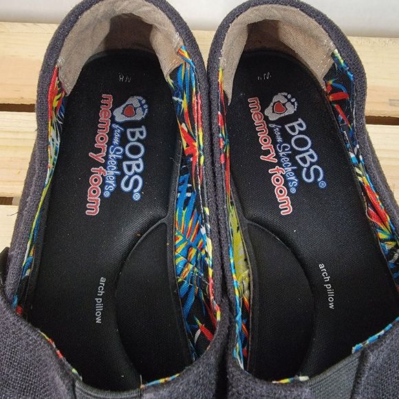 BOBS By Sketchers Memory Foam w/ Arch Pillow Black - Size 8 - Picture 4 of 7